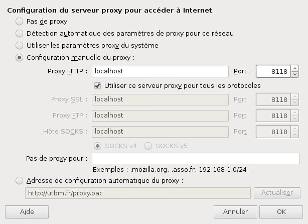 Proxy Firefox