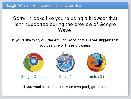 Google Wave avec une Debian, ça commence bien...
